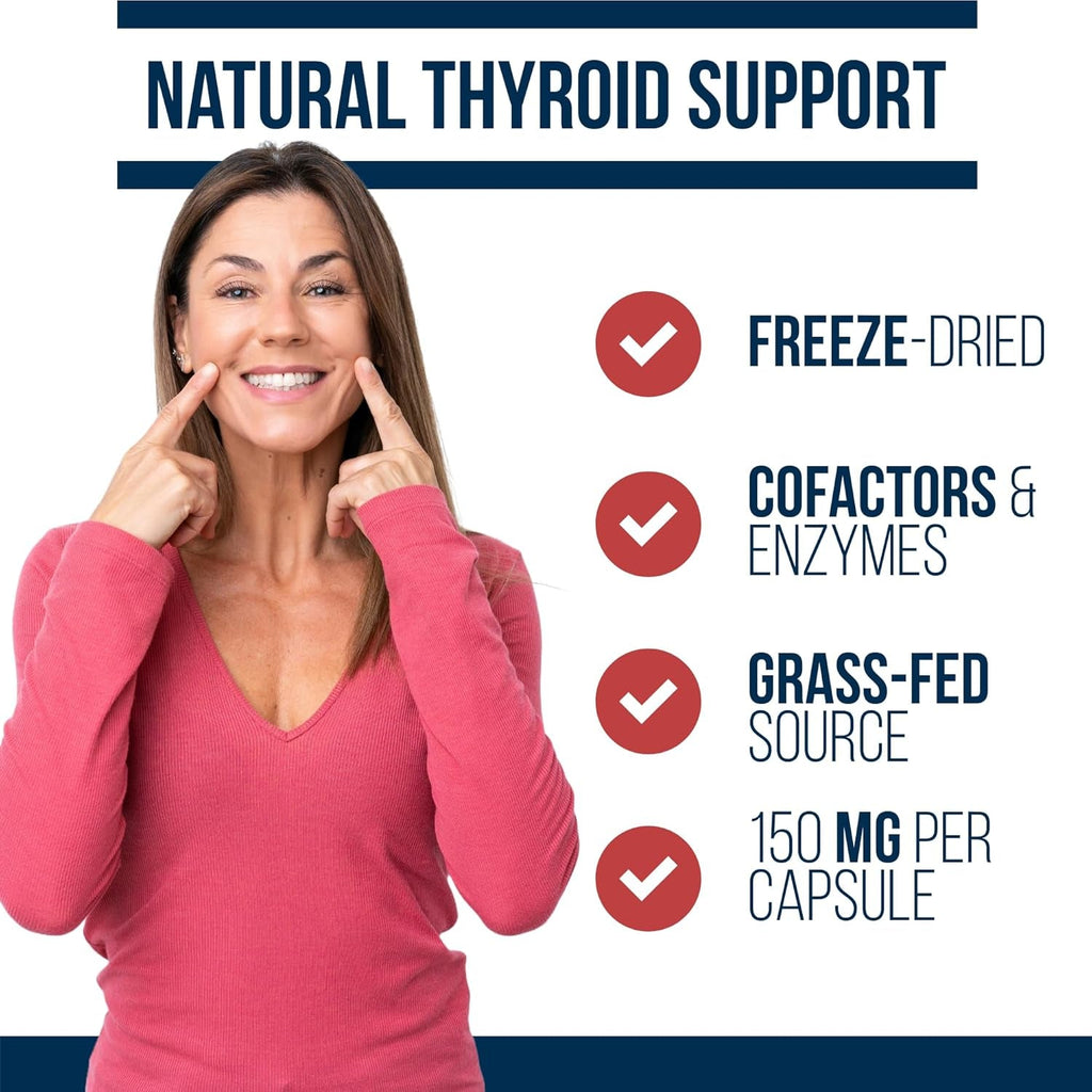 Dr. Westin Childs - Thyroid Glandular+ Freeze Dried, Grass-Fed Bovine Thyroid Support & Endocrine Health Supplement - L-Tyrosine, Selenium, Iodine 120 Ct