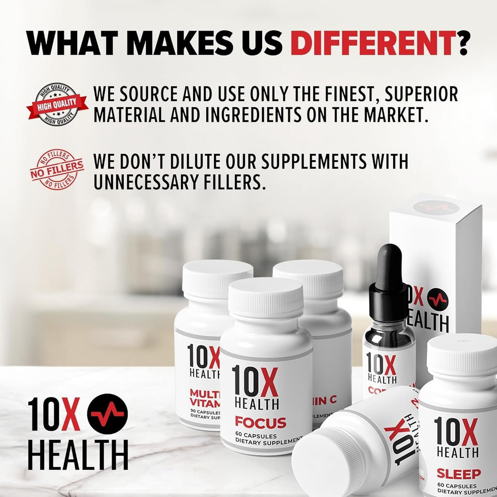 10X Health Berberine Supplement 500Mg - Contains Dihydroberberine Supplement for Better Absorption - Supports Cardiovascular & Gut Health Supplements for Women & Men - 30 Capsules