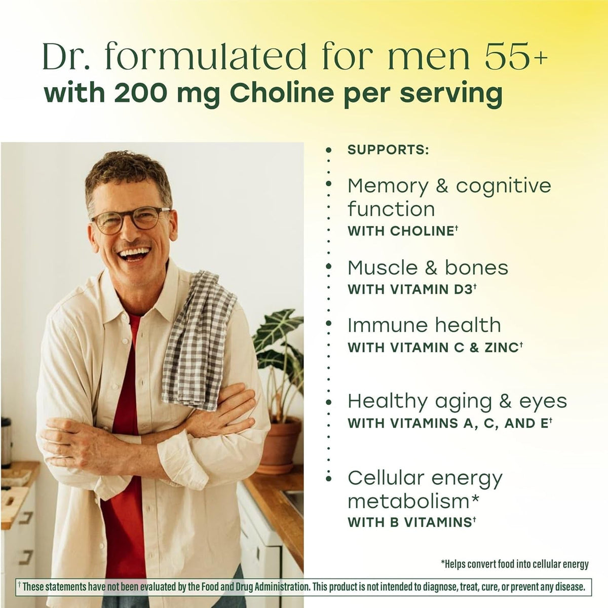 Megafood Advanced Multivitamin for Men 55+, Mens Multivitamins 50 Plus, Methylated B12, Methyl Folate, Choline, Vitamin D, Brain & Muscle Health, Immune Support, Vegetarian - 120 Tablets (60 Servings)