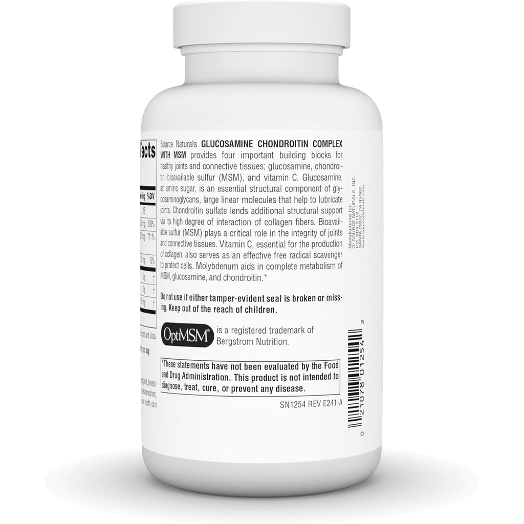 Source Naturals Glucosamine Chondroitin Complex with Msm - 120 Tablets