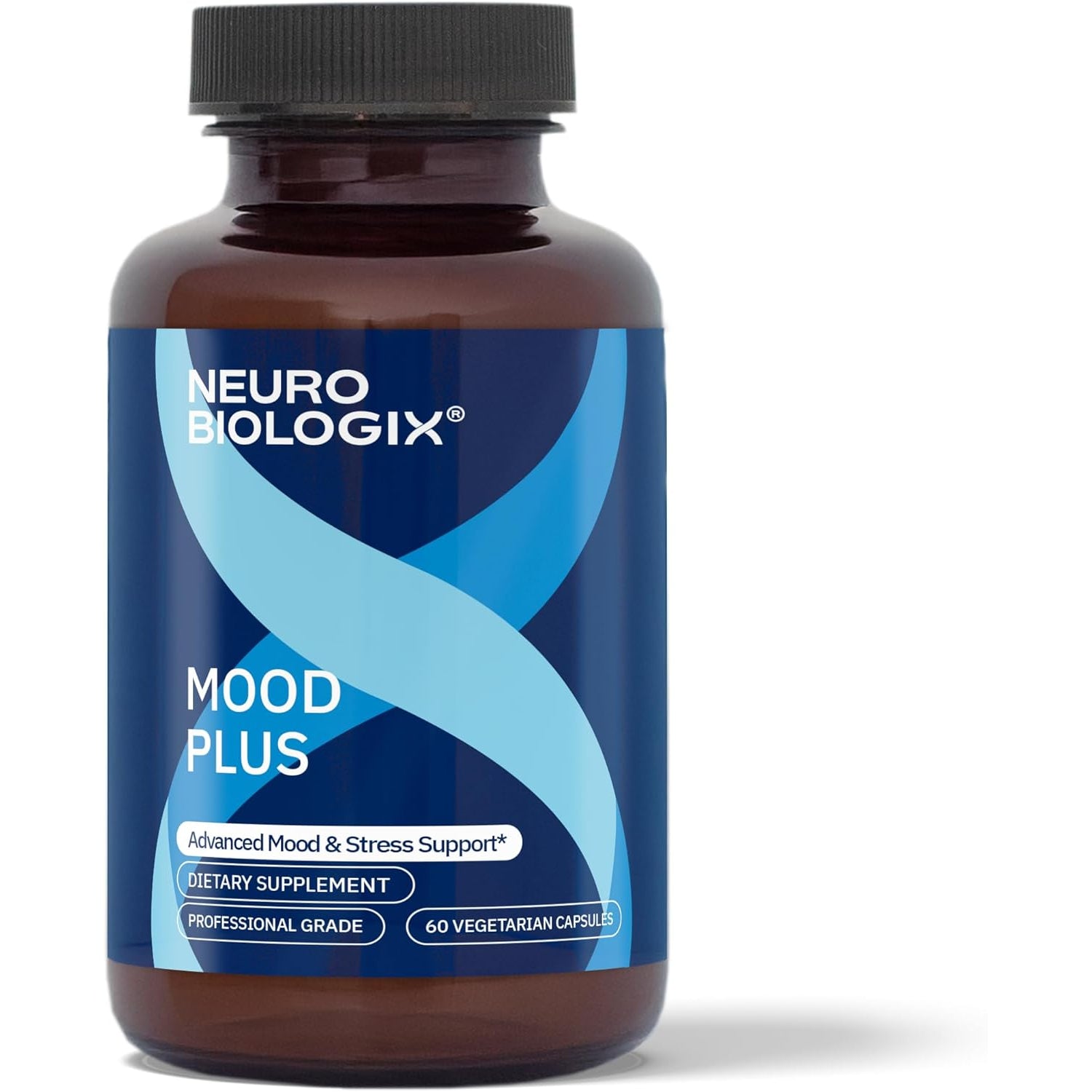 Neurobiologix Mood plus for Men and Women, Mood & Stress Support Supplement with GABA, 5-HTP, Ashwagandha, Magnesium & Chamomile for Emotional Balance, Relaxation & Serotonin Support, 60 Capsules