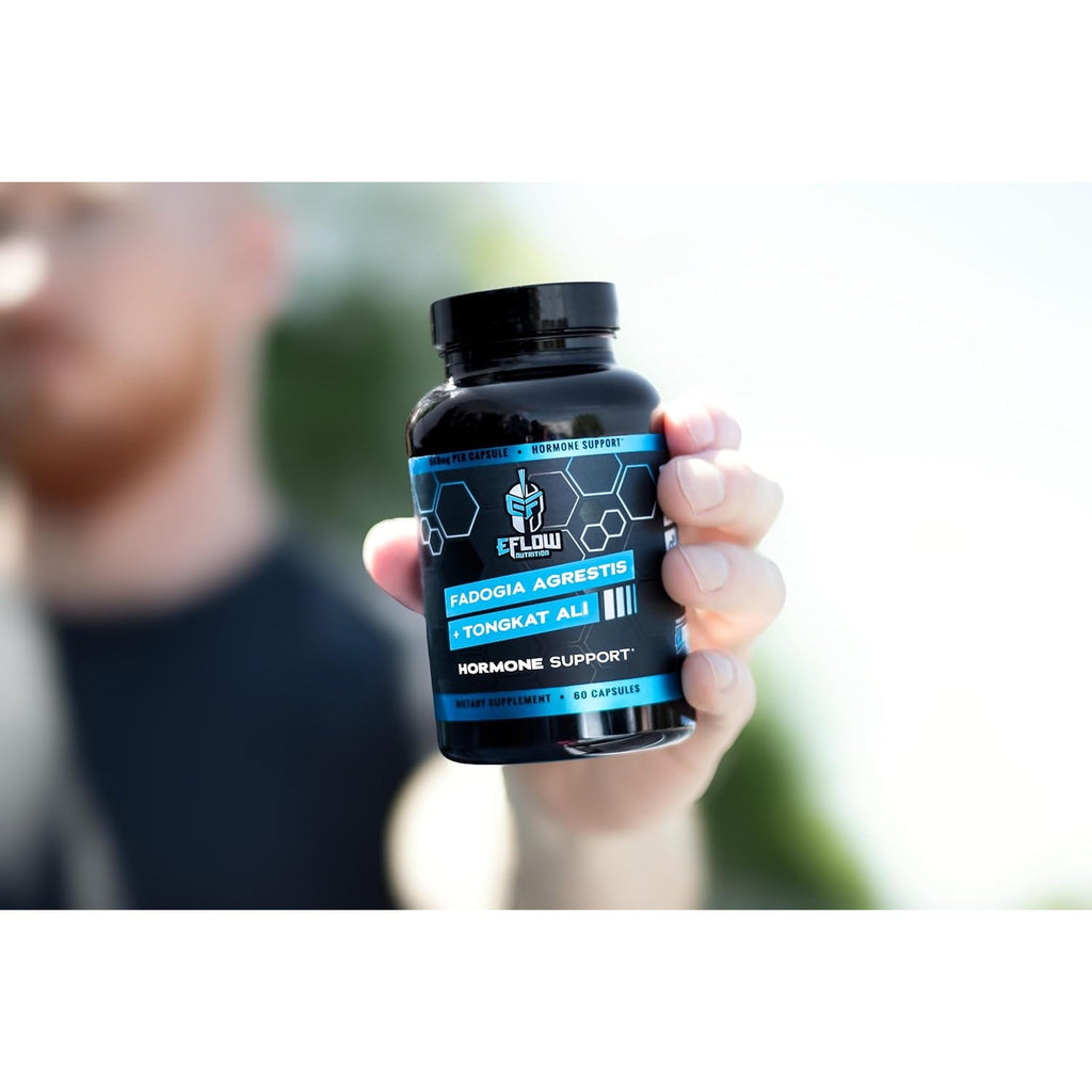Eflow Nutrition Fadogia Agrestis + Tongkat Ali - [2-In-1] Natural Performance Supplement for Health and Wellness - Hormone, Energy, & Mood Support - Extract Powder (60 Capsules)