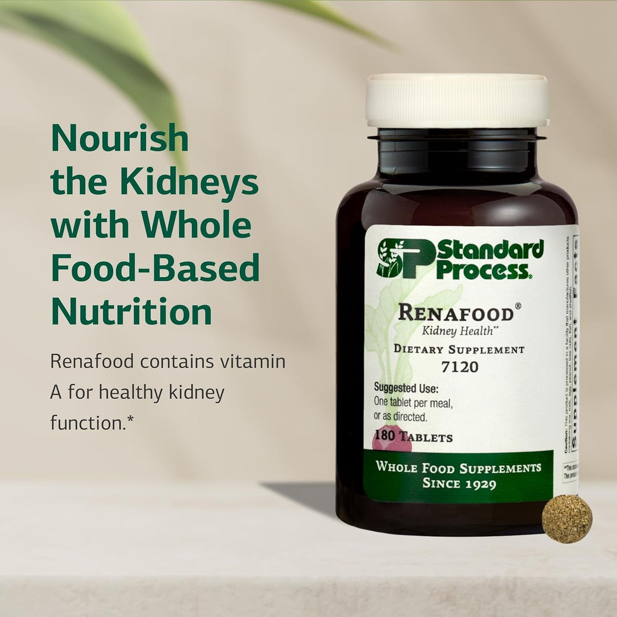 Standard Process Renafood - Supports Healthy Kidney Function & Antioxidant Activity - Contains Vitamins a - Non-Soy - 180 Tablets