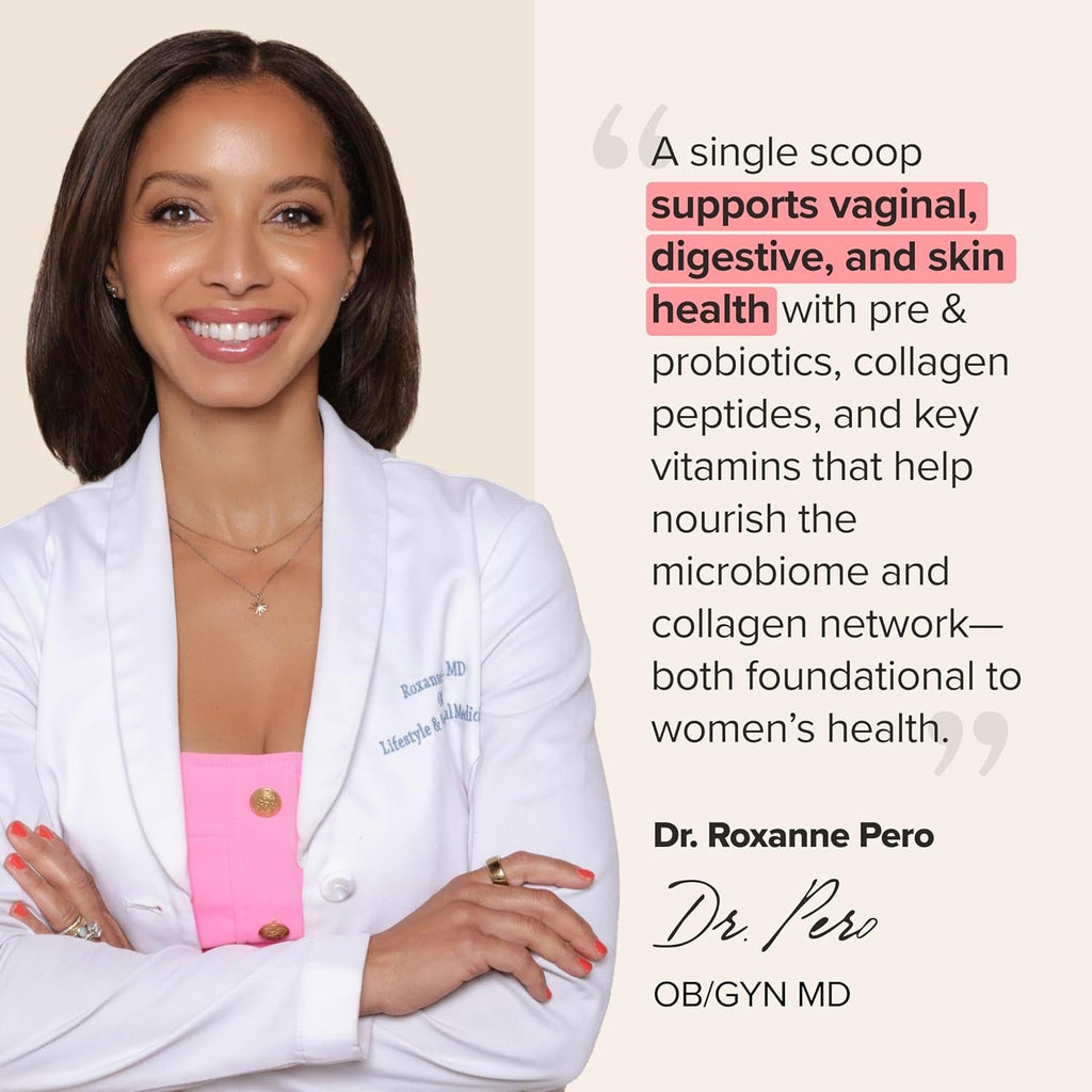 URO Women’S Probiotic + Collagen Peptides Powder – Vaginal, Skin & Gut Health in One Daily Scoop – with Hydrolyzed Collagen Peptides, Probiotic Blend, and XOS Prebiotics – 20 Servings
