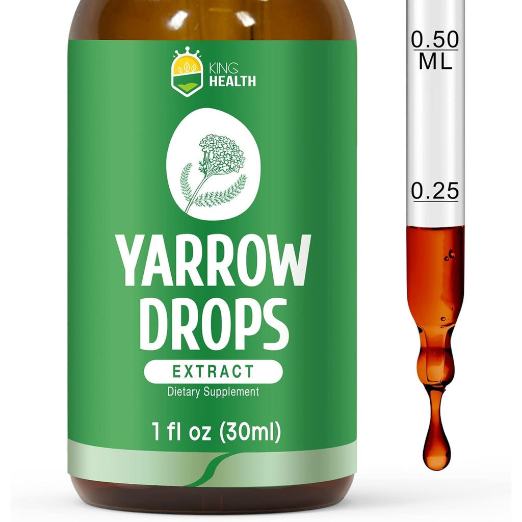 Yarrow Herb Tincture, Organic Yarrow Extract Liquid, GMP Certified, 98% Absorption, Non-Gmo, Vegan, Gluten Free, Alcohol Free- 1 Fl Oz