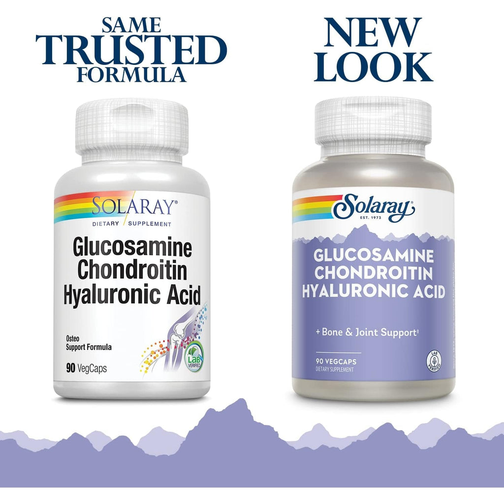 SOLARAY Glucosamine Chondroitin and Hyaluronic Acid, 1500Mg/1000Mg/20Mg 90 Capsules