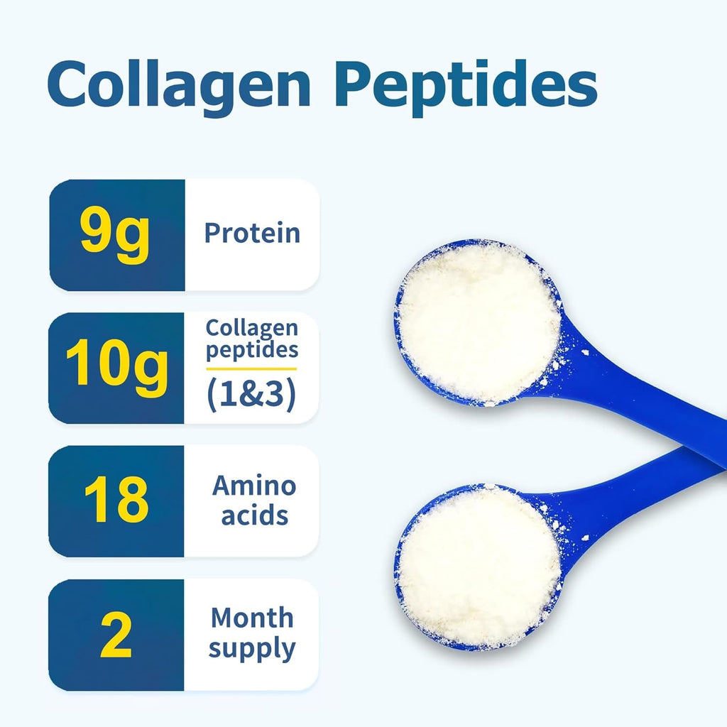 Zammex Premium Collagen Peptides Powder Unflavored,Hydrolyzed Proteins Types I & III, Supports Hair, Skin, Nails, Joints, Grass Fed, Non-Gmo, Gluten-Free,Paleo & Keto Friendly,60 Servings