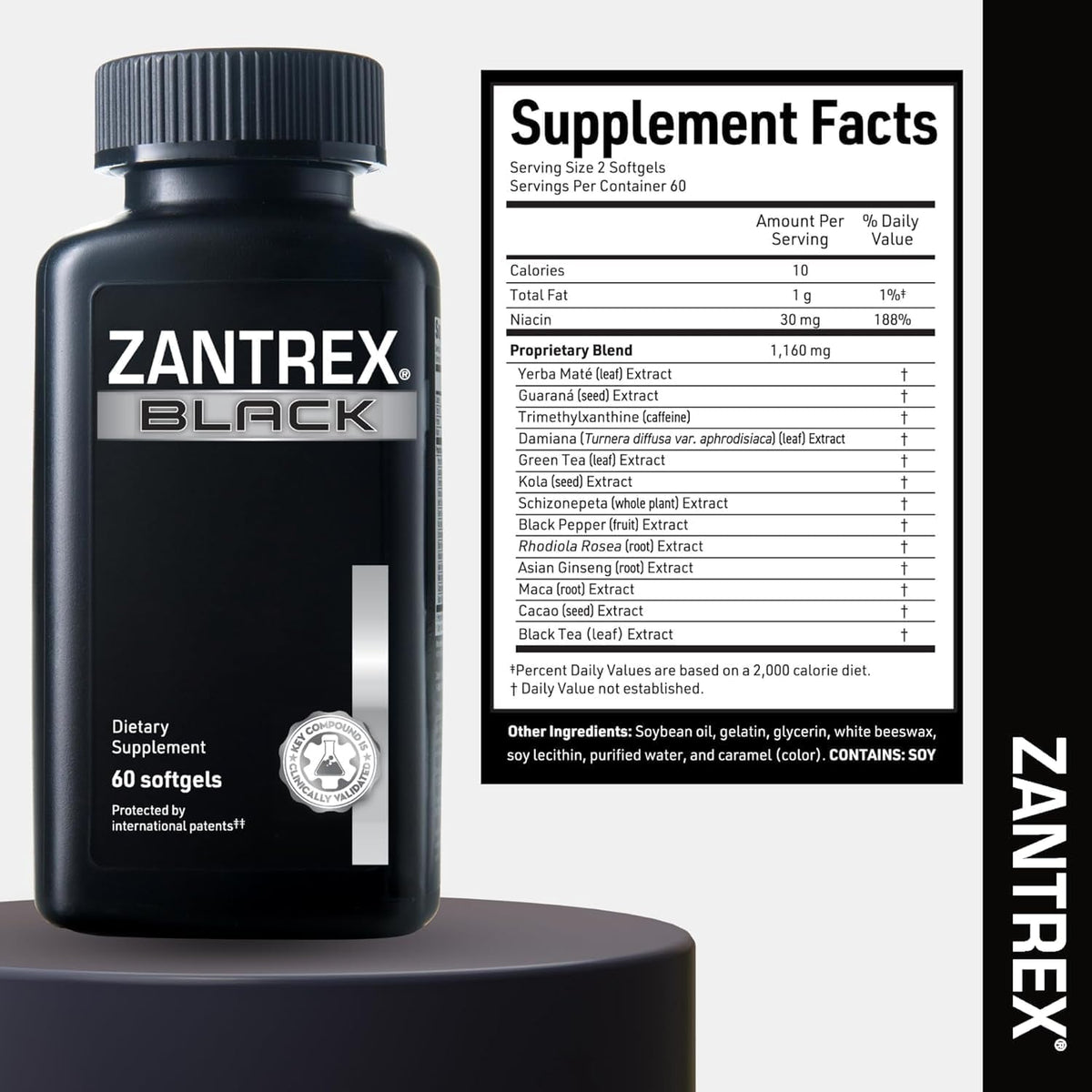 Zantrex Black – Naturally Boost GLP-1 & Metabolism Support | Thermogenic Energy, Weight Management Formula | 60 Pills