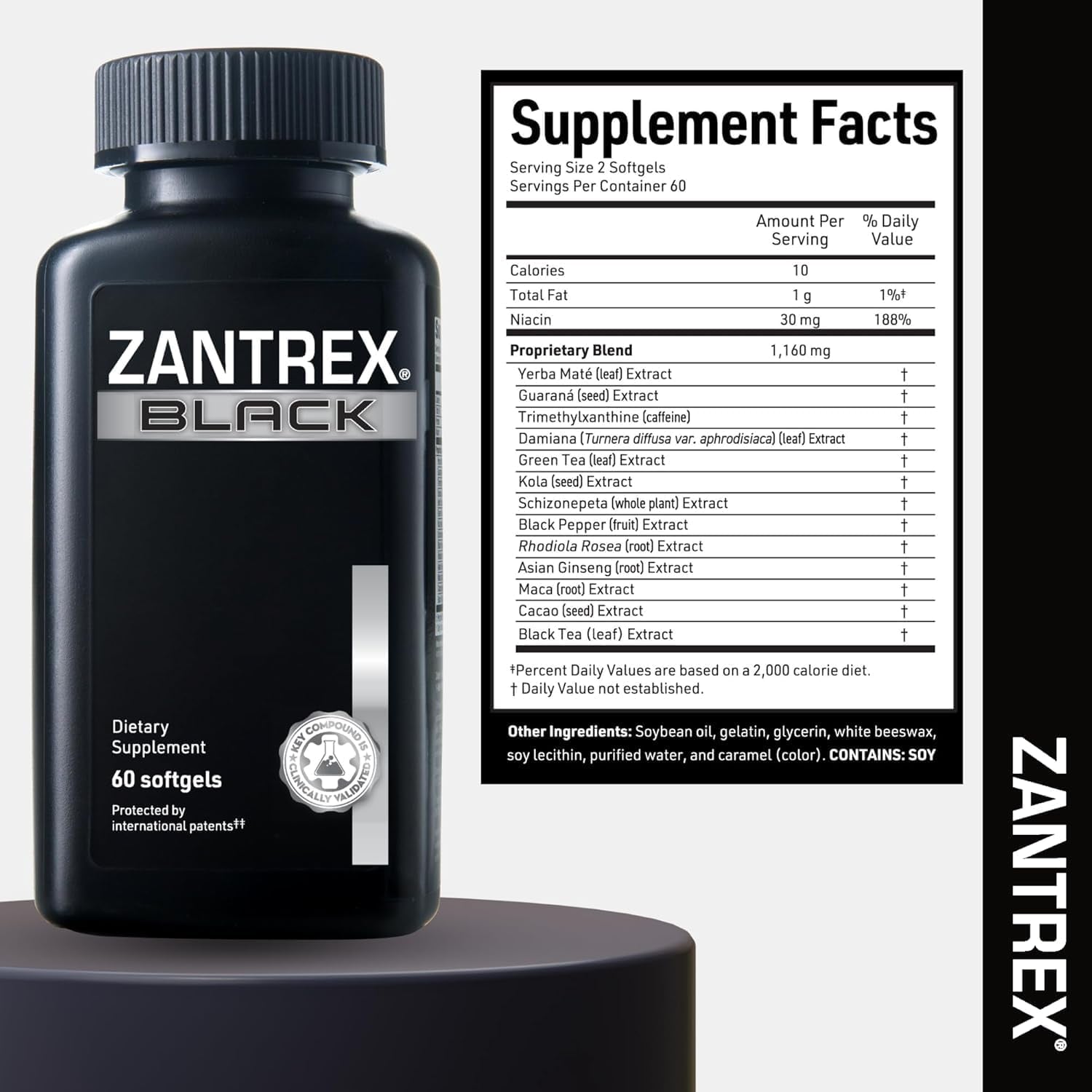 Zantrex Black – Naturally Boost GLP-1 & Metabolism Support | Thermogenic Energy, Weight Management Formula | 60 Pills