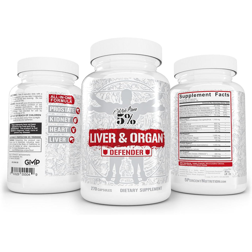 Rich Piana 5% Nutrition Liver & Organ Defender, 270 Capsules