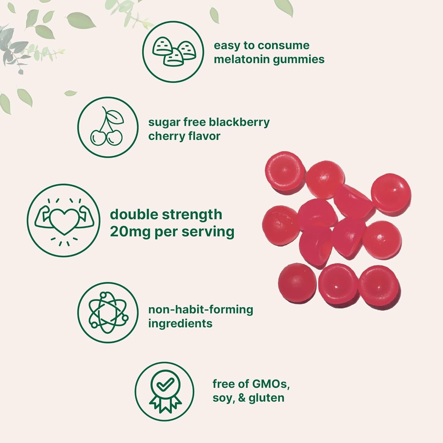 Micro Ingredients Melatonin 20Mg Gummies for Adults, 120 Count | Sleep Aid 10Mg Melatonin per Gummy | Sugar Free Blackberry Cherry Flavor | No Drug + Non-Habit-Forming | Non-Gmo, Gluten Free