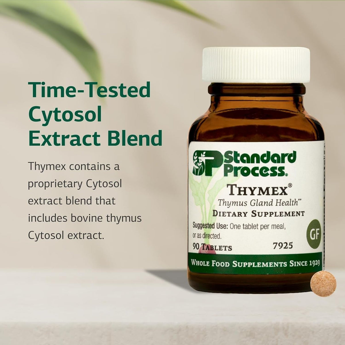 Standard Process Thymex - Cytosol Extract Dietary Supplement for Immune Health - Gluten-Free, Non-Dairy, & Non-Soy - 90 Tablets (90 Servings)