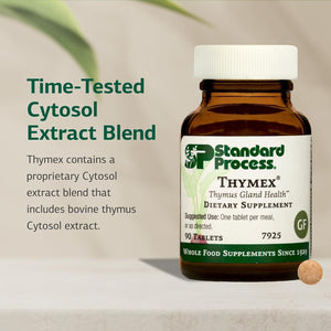 Standard Process Thymex - Cytosol Extract Dietary Supplement for Immune Health - Gluten-Free, Non-Dairy, & Non-Soy - 90 Tablets (90 Servings)