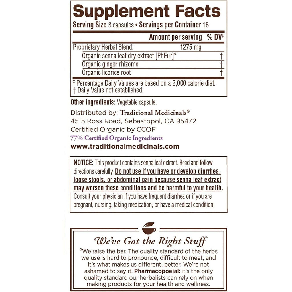 Traditional Medicinals - Smooth Move Senna, 50 Capsules