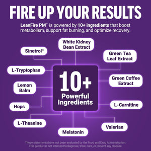 Force Factor Leanfire PM Weight Loss Pills for Women & Men, Fat Burner & Overnight Weight Loss Pills to Burn Fat, Boost Metabolism, Improve Sleep, Powerful Formula for Incredible Results, 60 Capsules