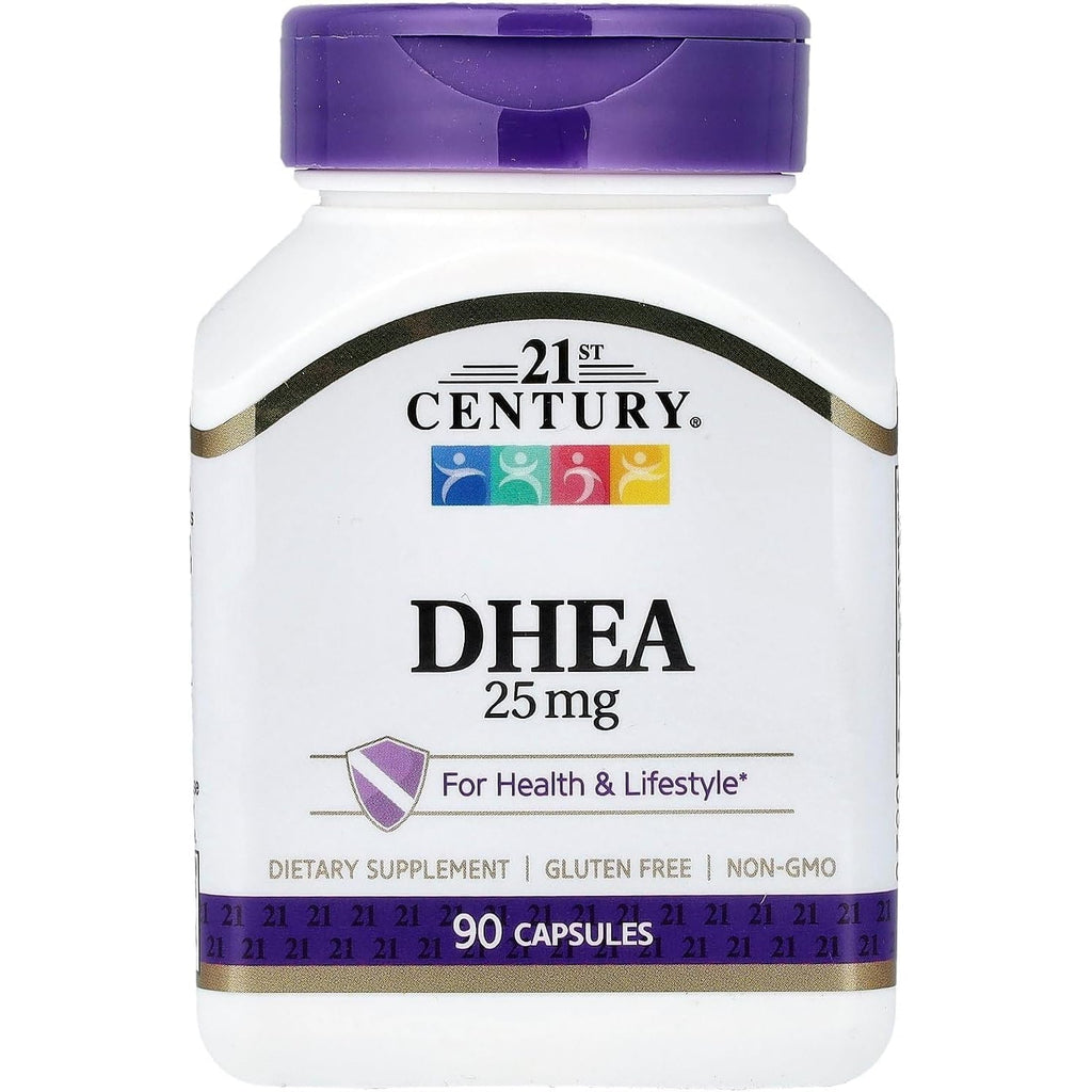 21St Century DHEA 25 Mg Capsules (90 Count), Hormone Balance Dietary Supplements, DHEA Supplement for Women & Men Gluten-Free, Non-Gmo, No Added Preservatives or Artificial Flavors