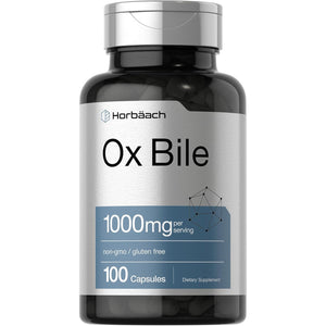 Horbäach Ox Bile Supplement | 1000Mg | 100 Capsules | Digestive Enzymes Supplement | Non-Gmo & Gluten Free