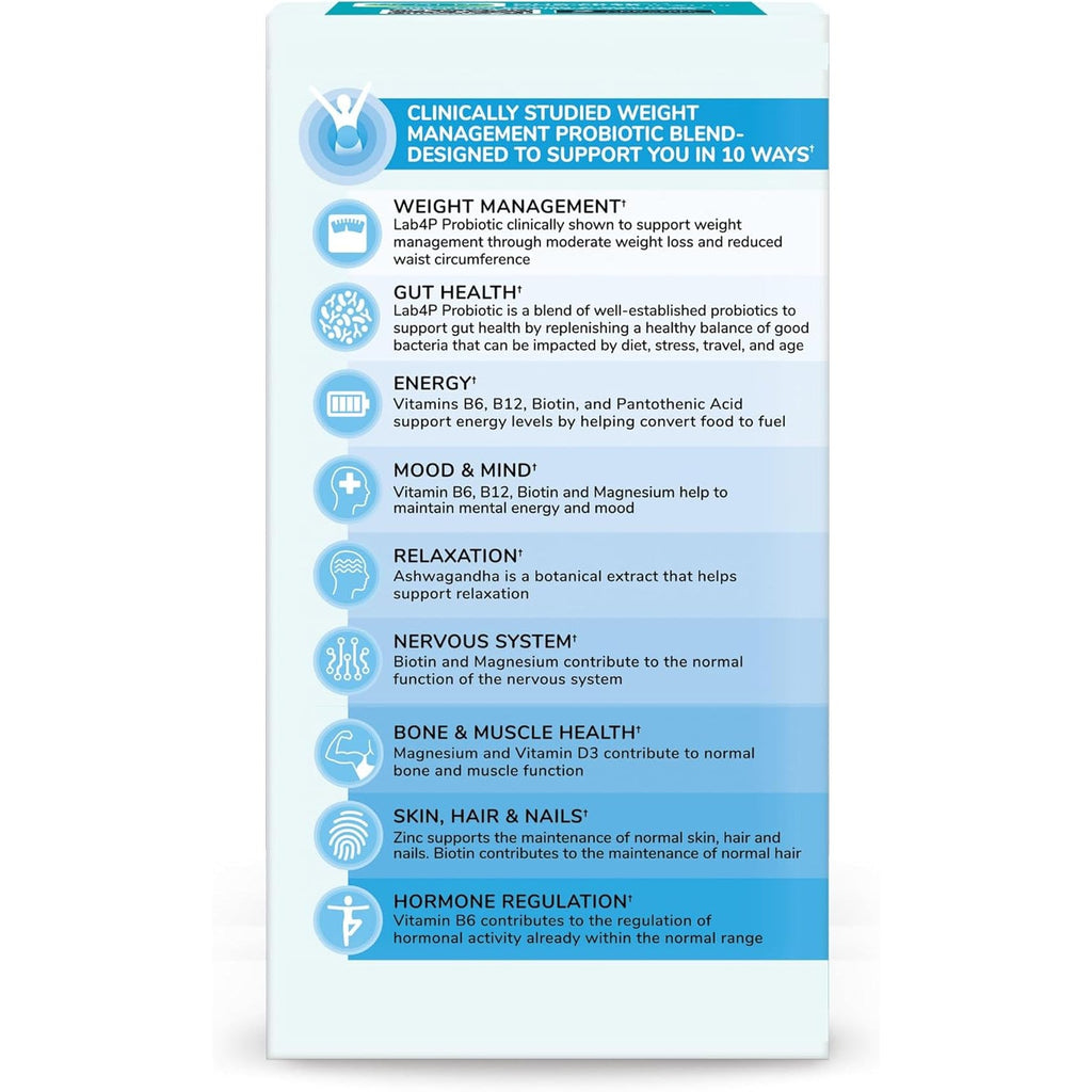 Health & Her Weight Management Probiotics for Women - Perimenopause & Menopause Supplement - Clinically Studied 50Bn CFU Probiotics to Support Gut Health, Energy, Mood & Mind, Vegan (60 Ct - 1 Month)