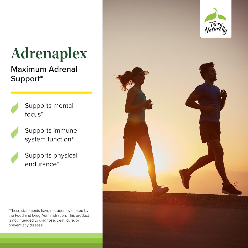 Terry Naturally Adrenaplex - Adrenal Gland Function Supplement - Glandular Support with Vitamins C & B6 - Dietary Supplement to Support Healthy Adrenal Function - 60 Capsules
