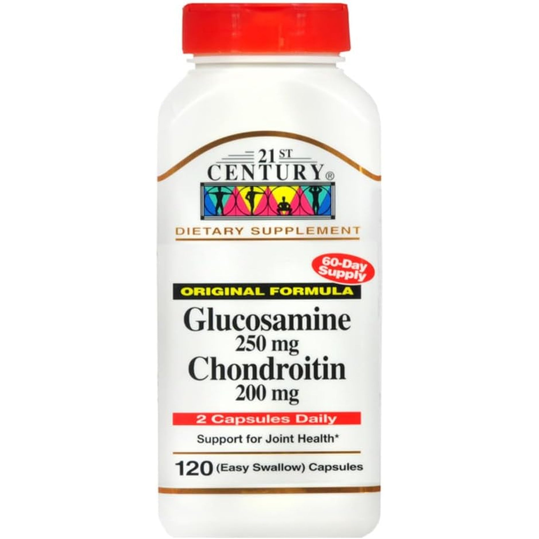 21St Century Glucosamine 250 Mg and Chondroitin 200 Mg Capsules, 120 Count
