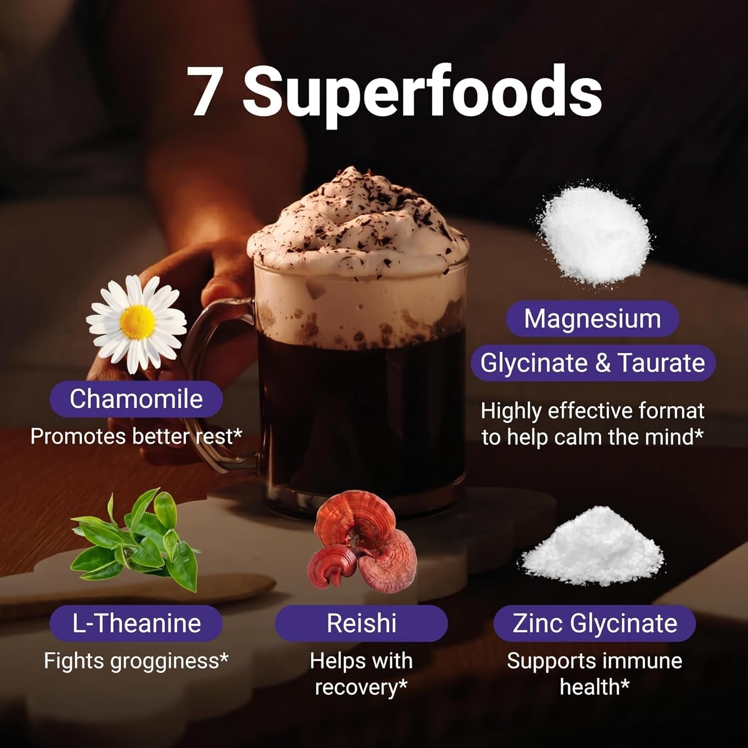 Moonbrew Magnesium Hot Cocoa Sleep Aid - Melatonin-Free Nighttime Drink Mix with Zinc Glycinate & Taurate - Sugar-Free Sleepy Hot Chocolate for Relaxation, Stress & Deep Rest - 25 Servings