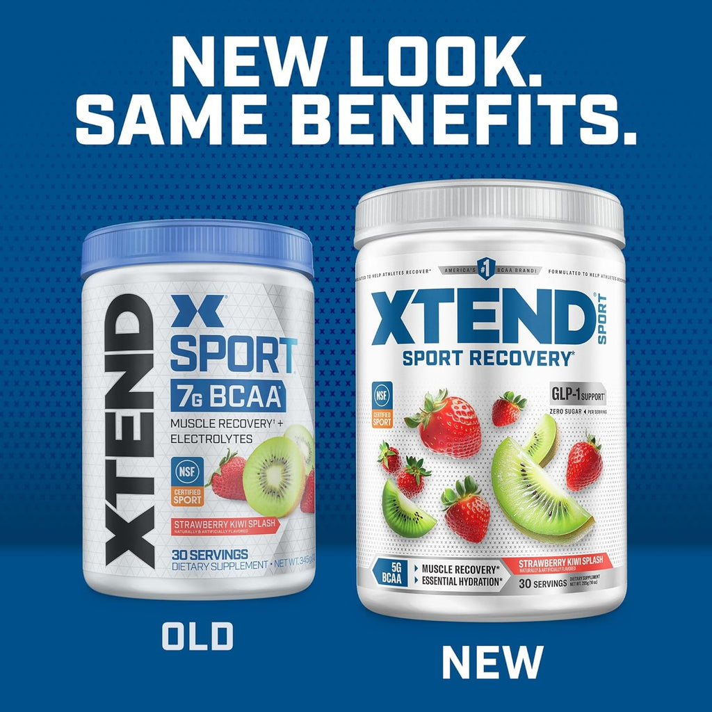 Xtend Scivation Sport BCAA Powder Strawberry Kiwi Splash - Electrolyte Powder for Recovery & Hydration with Amino Acids - 30 Servings