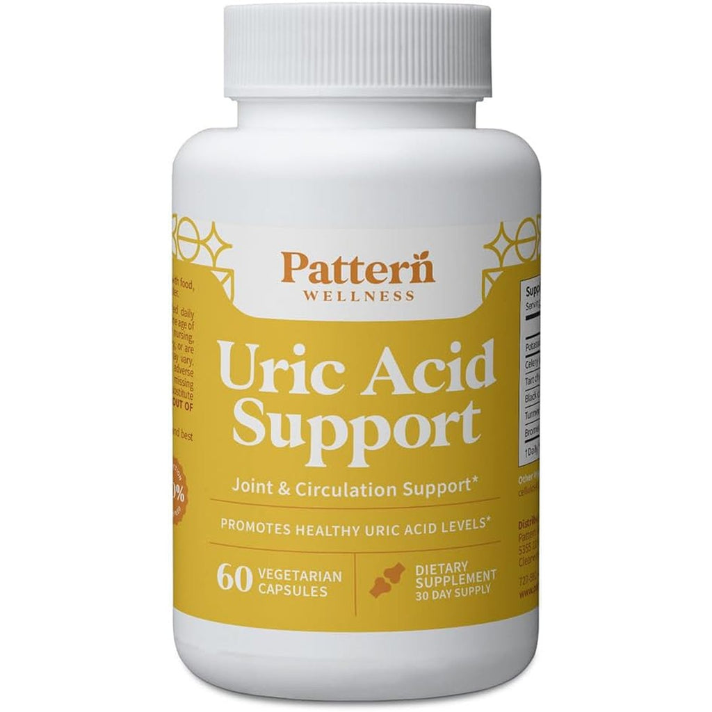 Pattern Wellness Uric Acid Support Supplement – Supports Uric Acid Balance & Joint Wellness – Herbal Formula – 3Rd Party Lab Tested – 60 Veggie Capsules