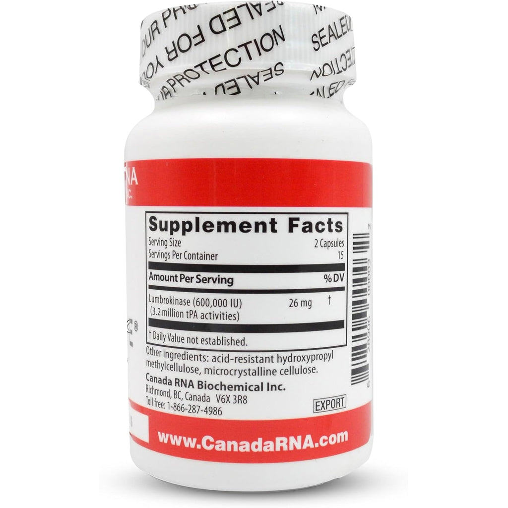 Boluoke Canada RNA (Lumbrokinase) for Circulatory Health, 30 Caps
