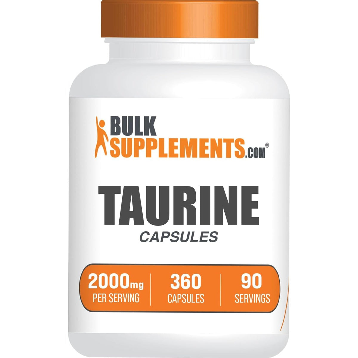 Bulksupplements.Com Taurine Capsules - Taurine Supplement, Taurine 2000Mg, Amino Acids for Heart Health, Taurine Pills - Gluten Free, 4 Taurine 500Mg Capsules per Serving (2000Mg), 360 Capsules