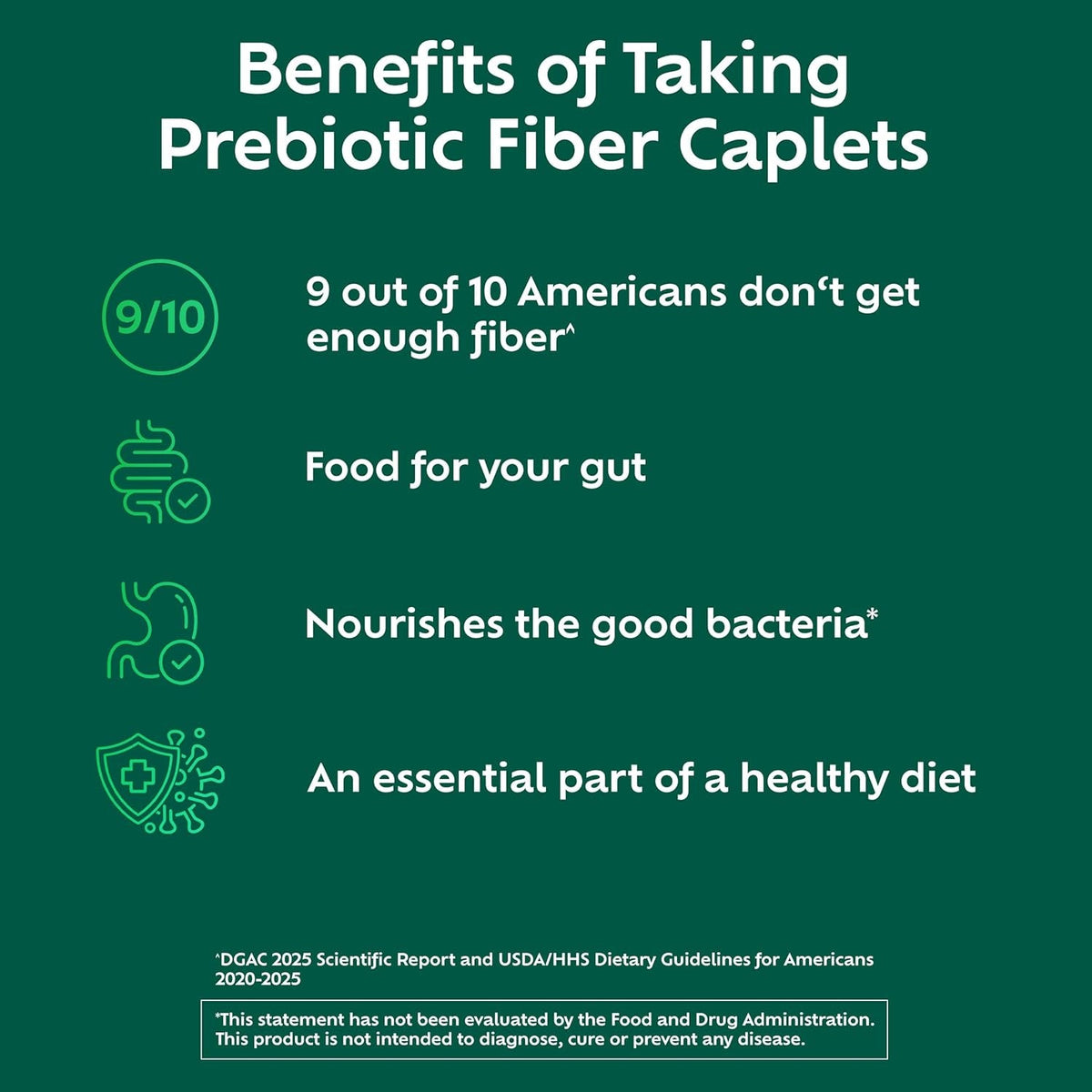 Benefiber Prebiotic GLP-1 Friendly Fiber Supplement Caplets, 84 Count