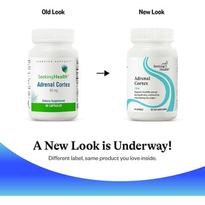 Seeking Health Adrenal Cortex - Adrenal Supplement to Support Healthy Nervous System & Energy - Gluten-Free & Dairy-Free Nervous & Immune System Supplement - 50 Mg, 60 Capsules