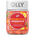Olly, Probiotic + Prebiotic Gummy, 500 Million Cfus, Fos, Adult Chewable Supplement for Men and Women, Peach Flavored, 30 Day Supply, 30 Count