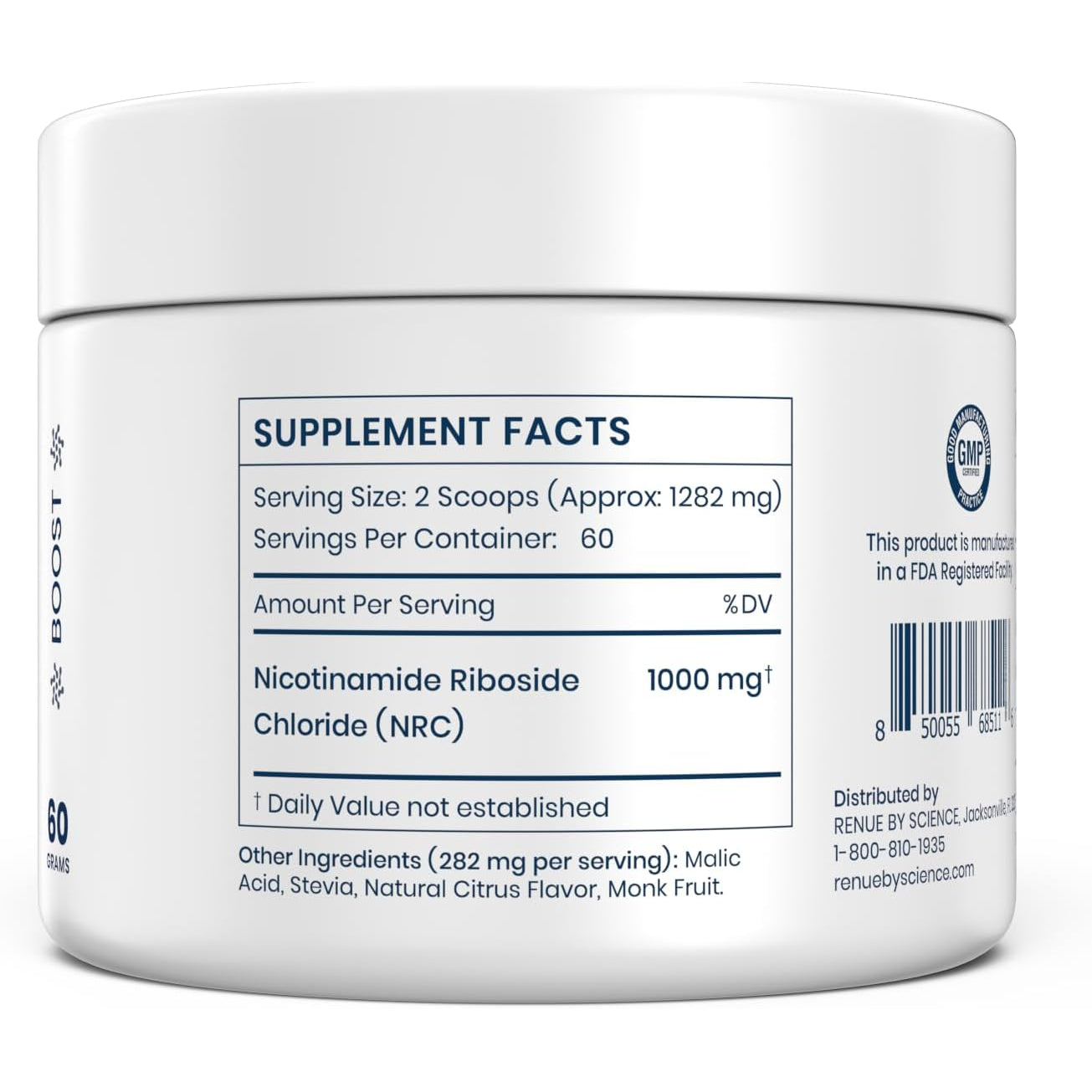 Renue by Science Nicotinamide Riboside | 1000Mg Nicotinamide Powder - High Strength NR NAD Powder Sublingual Citrus Burst Flavor | Manufactured in the USA & Third-Party Tested | 60 Servings