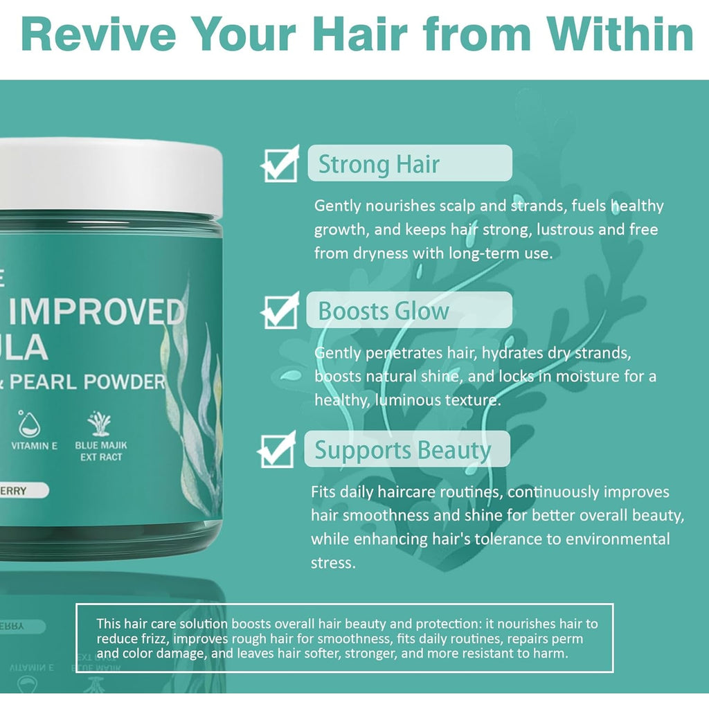 Revive Hair Gummies - Sea Moss Gummies with Hair, Skin & Nails Vitamins with Seamoss, Pearl Powder, Vitamin E, Aloe Vera, Liposomal Vitamin C, 30 Count