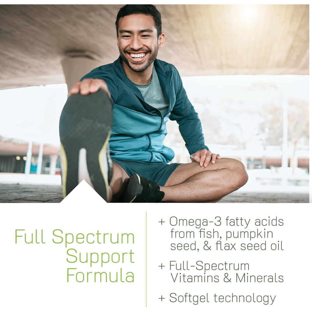 Irwin Naturals Men'S Living Green Liquid-Gel Multi - 70 Essential Nutrients, Full-Spectrum Vitamin Supplements for Men, Wholefood Blend - Promotes Brain & Adrenal Support - 90 Liquid Soft-Gels