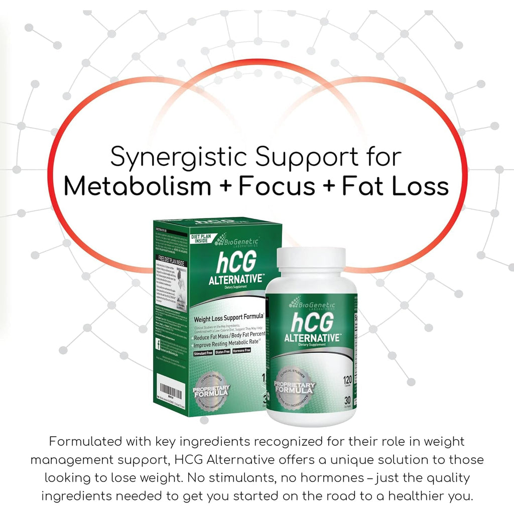 Biogenetic Laboratories Hcg Alternative - Weight Loss Pills and Fat Burner for Men and Women - Boosts Metabolism Supports Healthy Diets - Alternative Formula - 30-Day Supply (120 Capsules per Bottle)