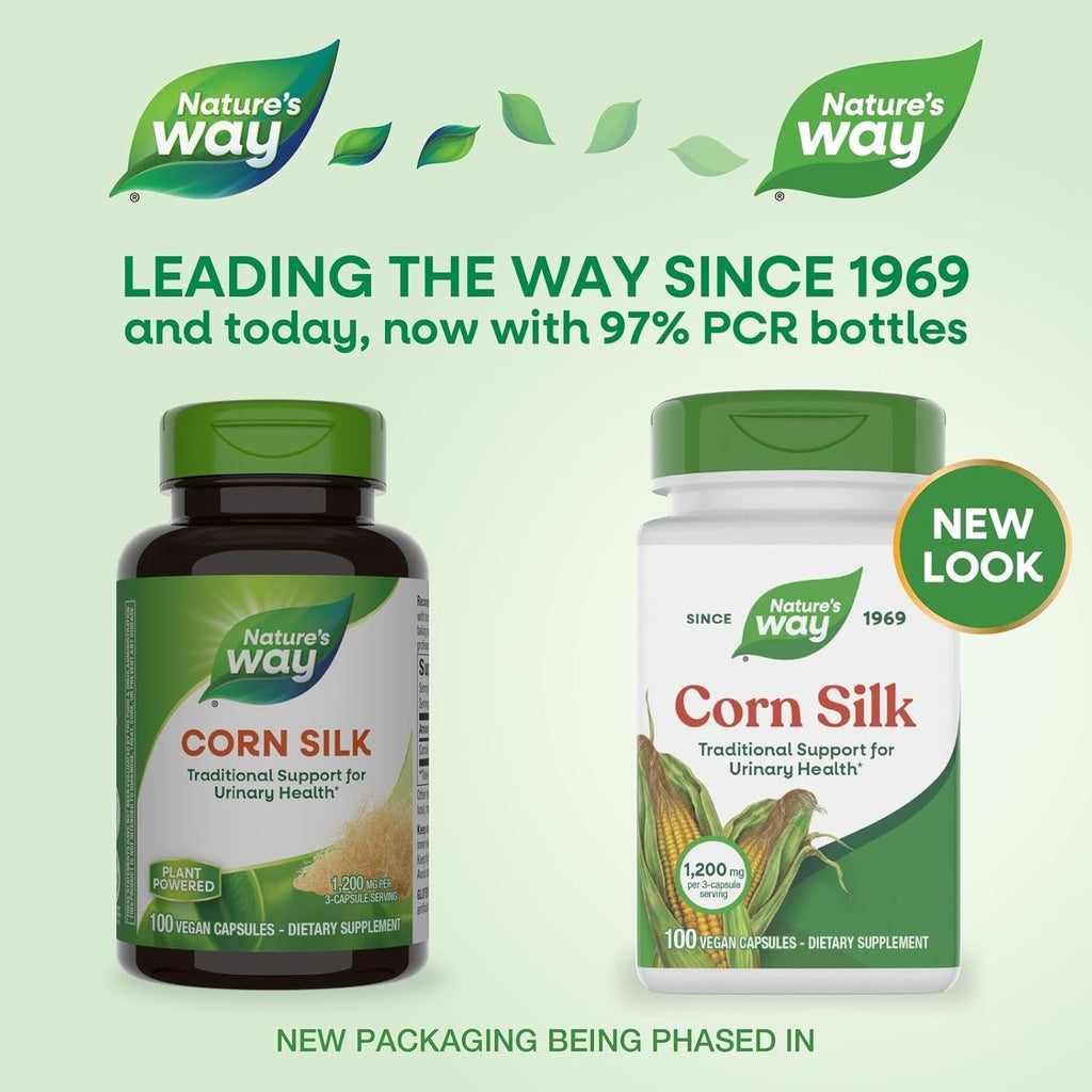 Nature'S Way Corn Silk - 1,200 Mg per 3-Capsule Serving - Traditional Urinary Health Support* - Corn Silk Dietary Supplement - Vegan & Gluten Free - 100 Vegan Capsules
