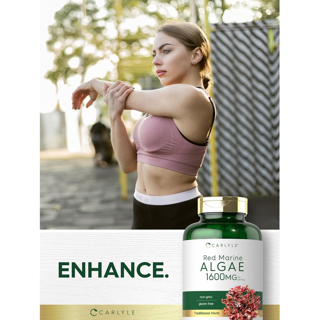 Carlyle Red Marine Algae 1600Mg | 200 Capsules | Vegetarian Supplement | Non-Gmo, Gluten Free