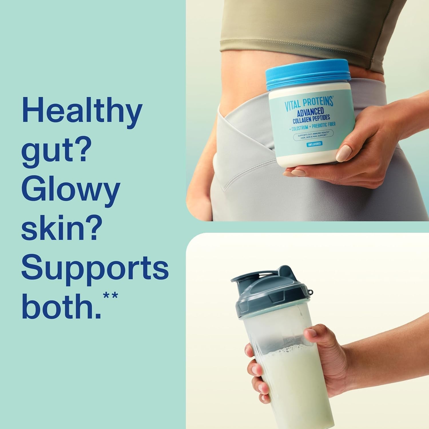 Vital Proteins® Advanced Collagen + Colostrum + Prebiotic Fiber, 2.5G VERISOL® Collagen Peptides, Supports Gut, Immune Health**, Hair, Skin & Nail Support**