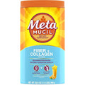 Metamucil Daily Fiber + Collagen, Psyllium Husk Powder, Plant Based Fiber Supplement, Sugar-Free with Stevia, 3-In-1 Fiber Supplement for Digestive Health, Orange Flavored, 90 Doses