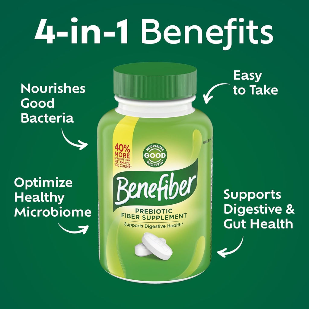 Benefiber Prebiotic GLP-1 Friendly Fiber Supplement Caplets, 84 Count
