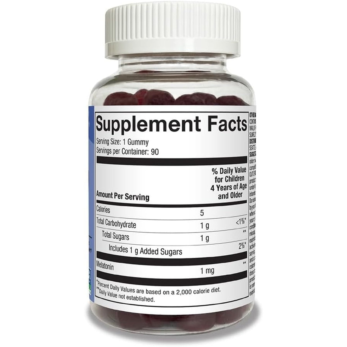 Amazon Basics Kids Melatonin 1 Mg Dietary Supplement Gummies 90 Count