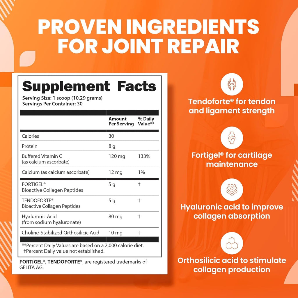 Saltwrap Collagen Synthesis - Collagen Peptides for Joints with Fortigel, Tendoforte, Best Collagen Powder for Tendons, Ligaments, and Cartilage Recovery and Repair, NSF Certified for Sport