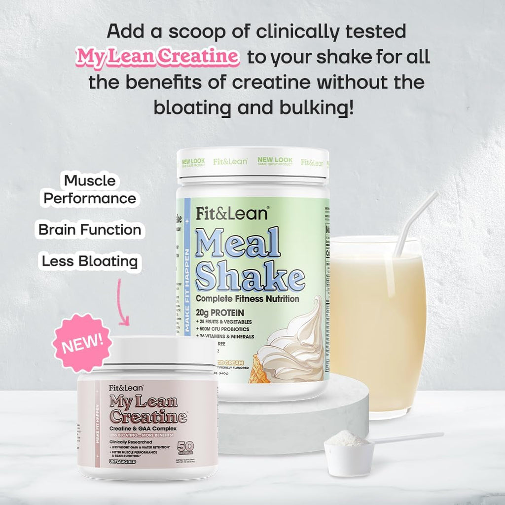 Fit & Lean Meal Shake, Fat Burning Meal Replacement, Protein, Fiber, Probiotics, Vanilla, 1Lb, 10 Servings per Container