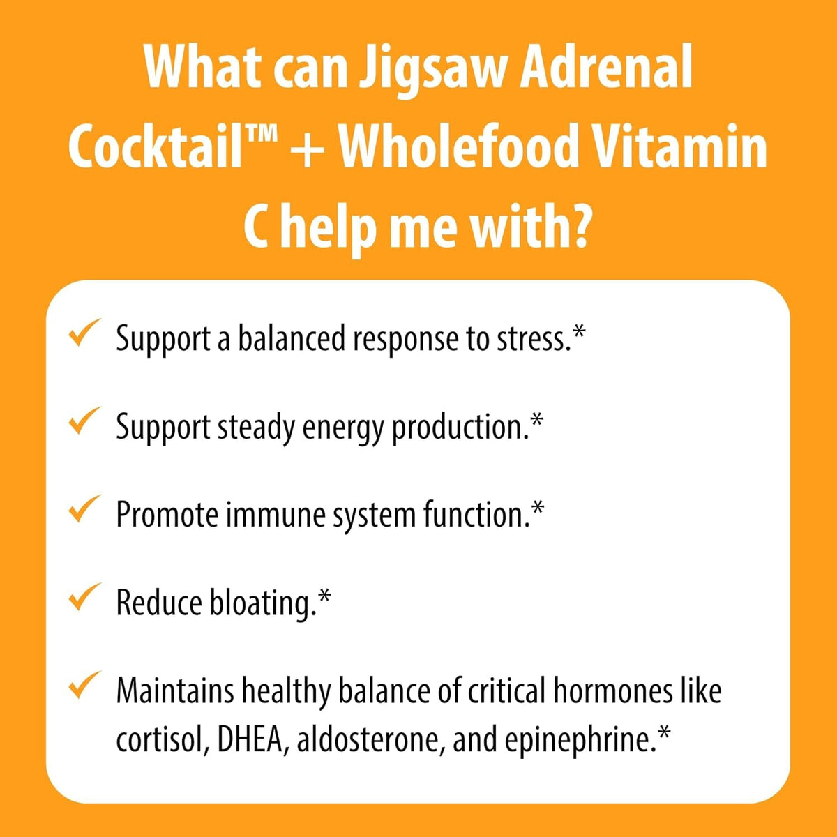 Jigsaw Health Adrenal Cocktail + Wholefood Vitamin C | with Potassium Bicarbonate, Sea Salt, and Acerola Cherry Extract | 60 Servings (Jar)