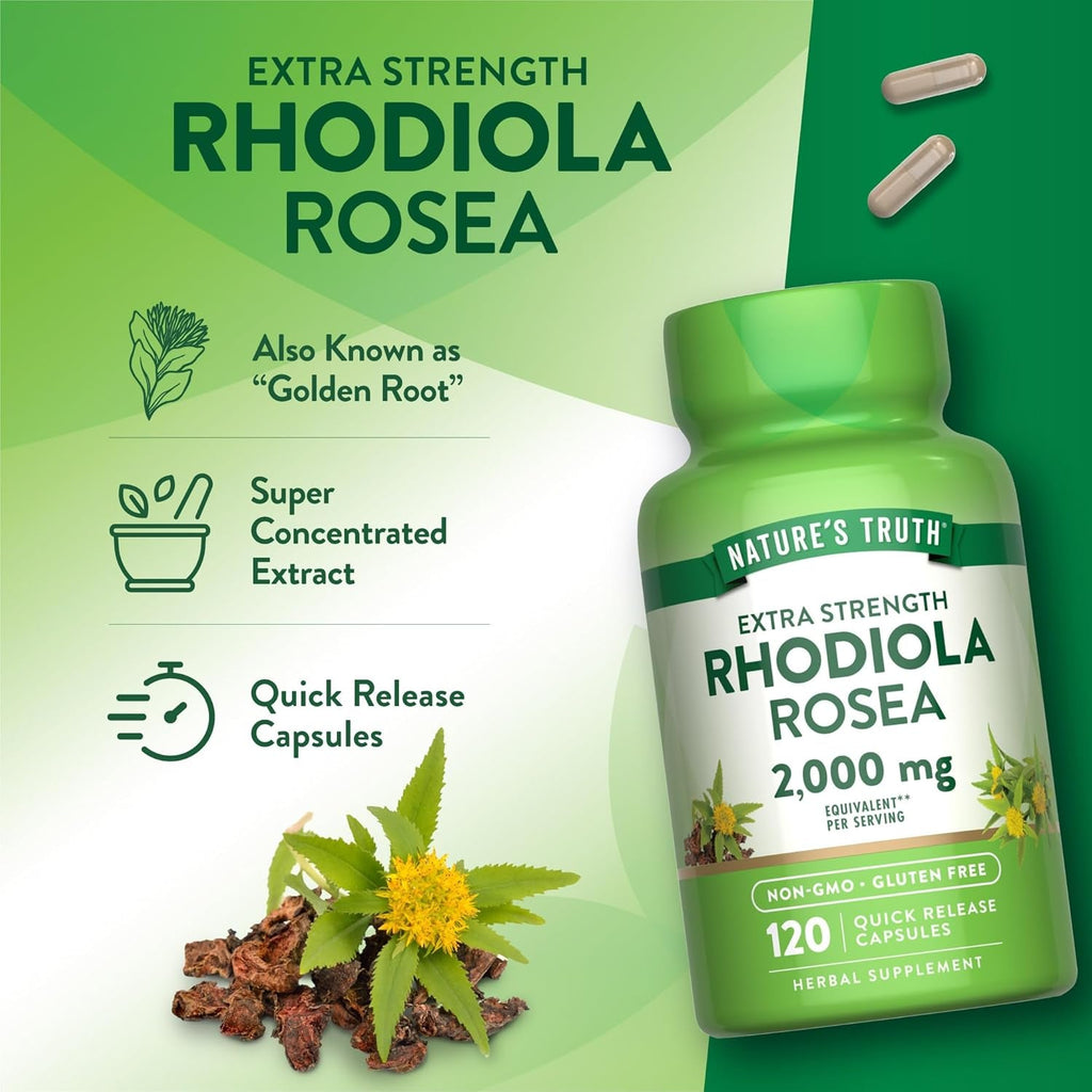Nature'S Truth Rhodiola Rosea | 120 Capsules | Non-Gmo & Gluten Free Extract Supplement