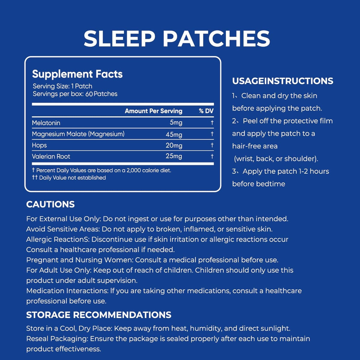 Adelbras Sleep Patches for Adults, Upgraded All-Natural Ingredients, Fast-Acting Melatonin & Valerian, Long-Lasting Night Comfort Sleep Aids for Men & Women