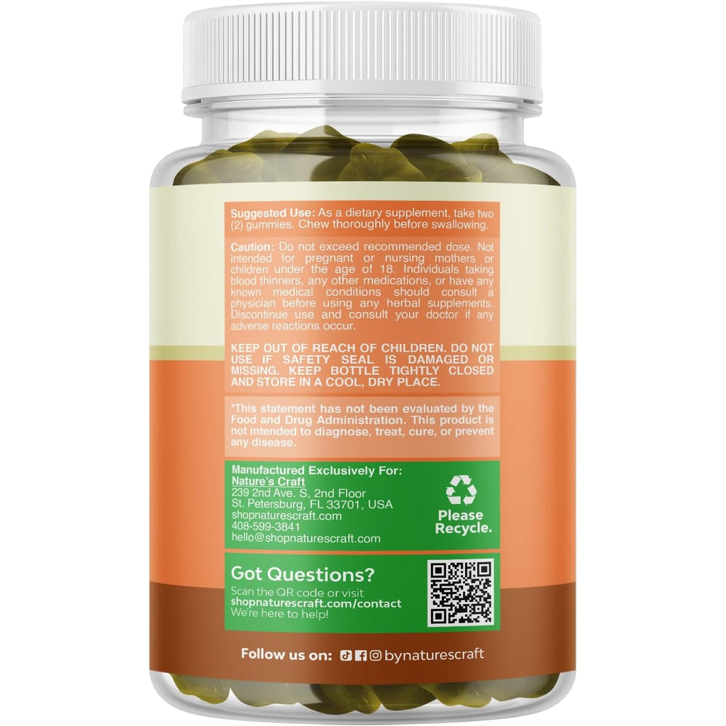 Natures Craft Thyroid Support Gummies - Thyroid Support Gummies for Comprehensive Support for Men and Women with Iodine Selenium and Other Potent Vitamins - Gelatin-Free Non-Gmo - 60 Count
