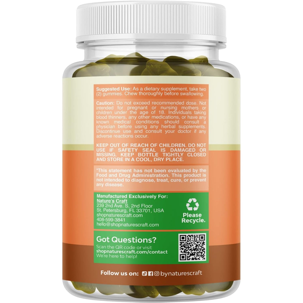 Natures Craft Thyroid Support Gummies - Thyroid Support Gummies for Comprehensive Support for Men and Women with Iodine Selenium and Other Potent Vitamins - Gelatin-Free Non-Gmo - 60 Count