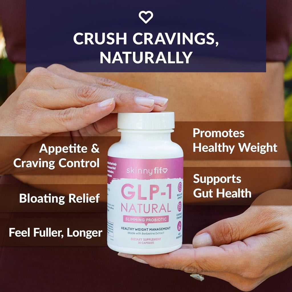 Skinnyfit - GLP-1 Natural Probiotic Supplement (30 Servings) - Weight & Fitness Goals - Cravings, Appetite & Digestion - Berberine & Probiotics - Non GMO, Gluten Free & Dairy Free - Beauty & Body Care